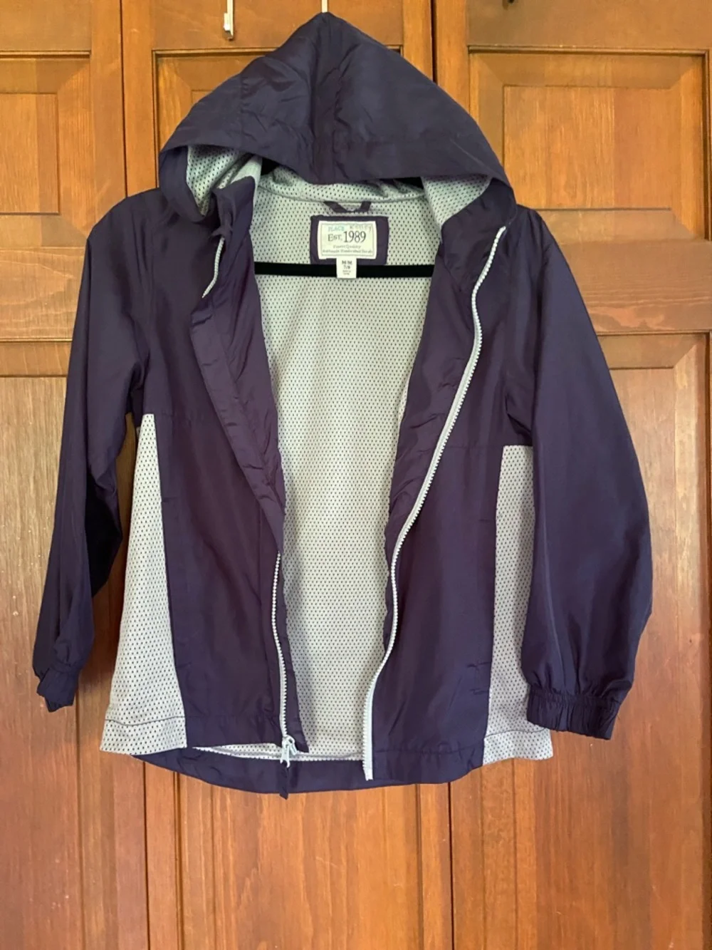 The Children's Place Navy and Light Gray Hooded Windbreaker Jacket